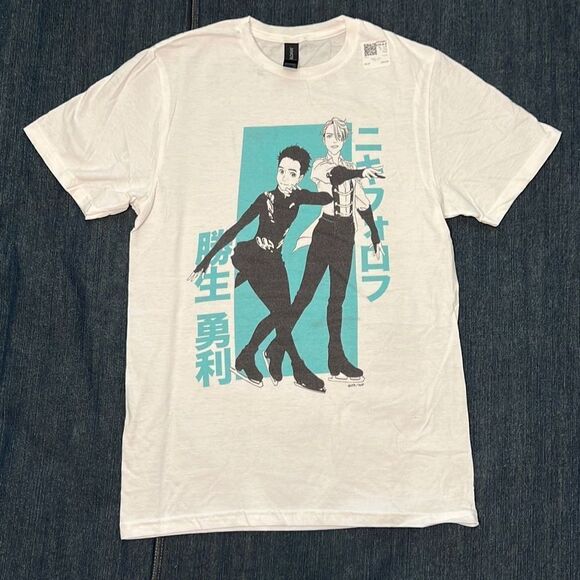 Yuri on Ice Anime White Graphic Tee Size Small - Picture 1 of 7